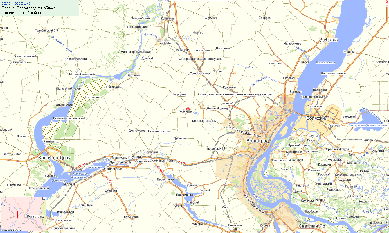 Река Дон в Волгограде на карте